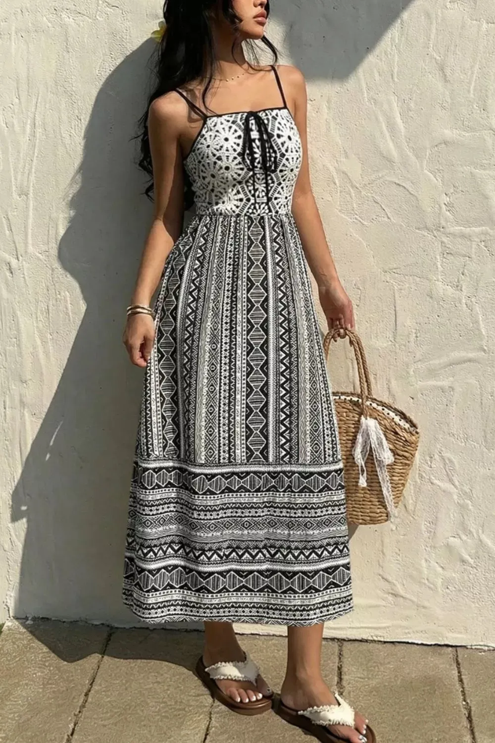 Tie-Front Square Neck Cami Dress mysite idetrend