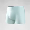 Seamless Ultra-thin Ice Silk Boxer Briefs Men's Transparent Sexy U-convex Boxer Briefs
