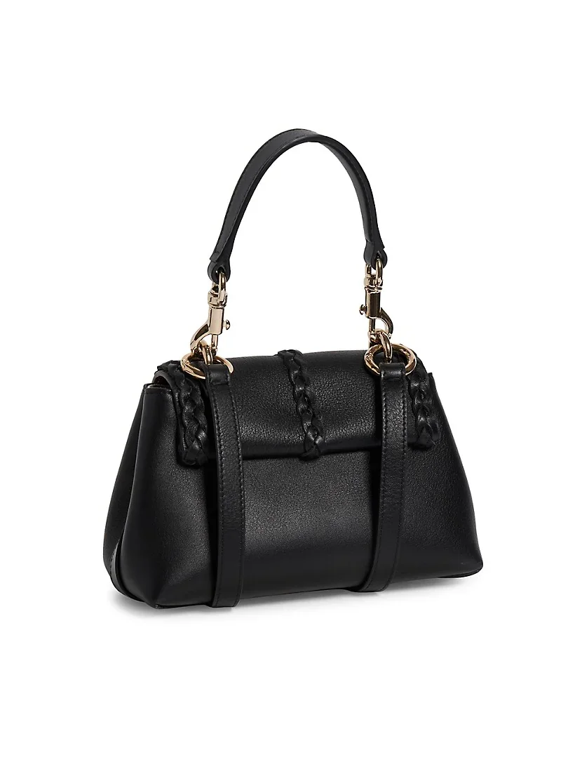 Chlo&eacute; Small Penelope Leather Shoulder Bag-Black