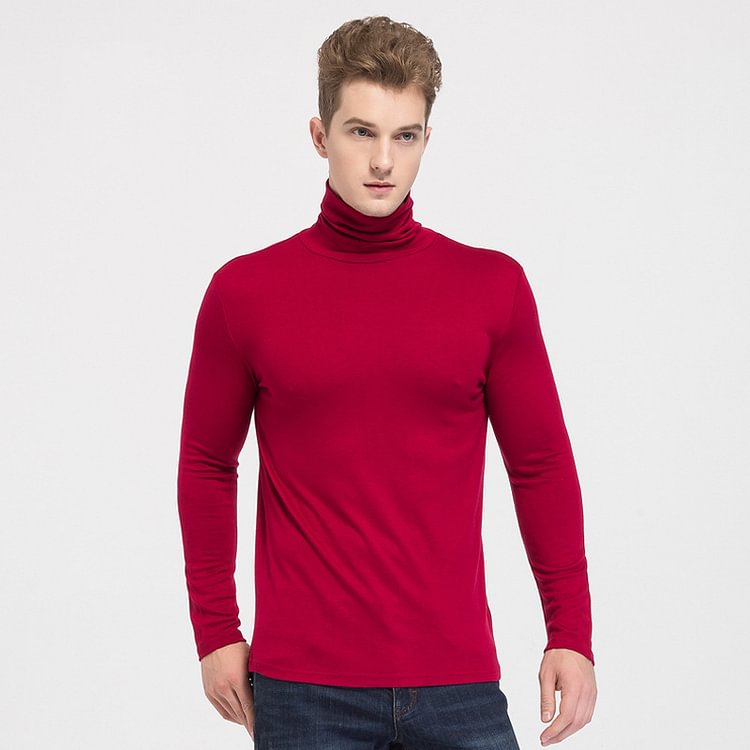 Turtleneck Cashmere Men's Silk Thermal Underwear-Chouchouhome