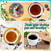 6Pcs/set Diamond Painting Wooden Duck Coaster Cup Cushion With Holder