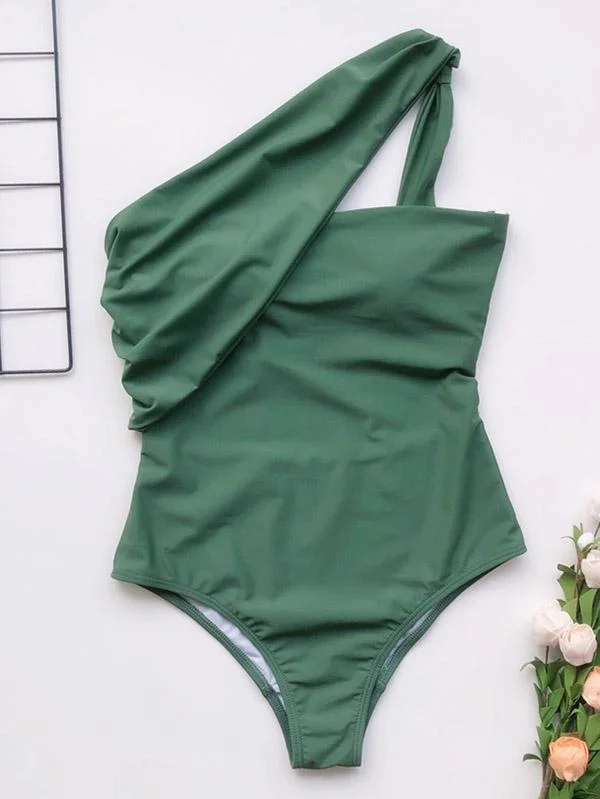 Sexy One-Shoulder Backless One-Piece Swimwear