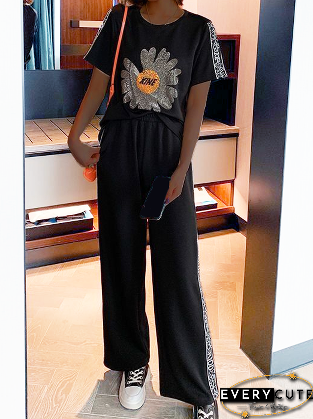 Casual Loosen Crew Neck Two Piece Sets