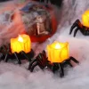 Bougie lumineuse &agrave; dos d'araign&eacute;e d'Halloween