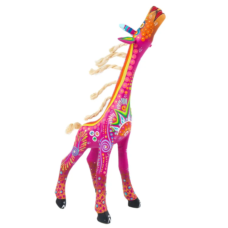 Beautiful Giraffe (Purple) - Oaxacan Alebrije Wood Carving