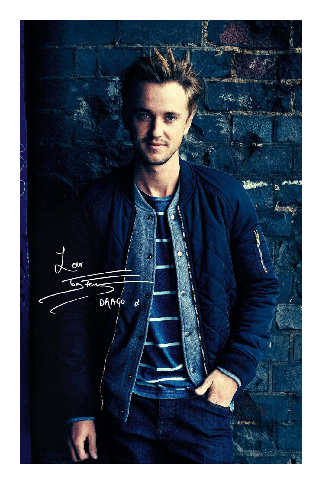 Tom Felton Draco Malfoy Signed A4 Photo Poster painting Print Harry Potter Autograph Thomas