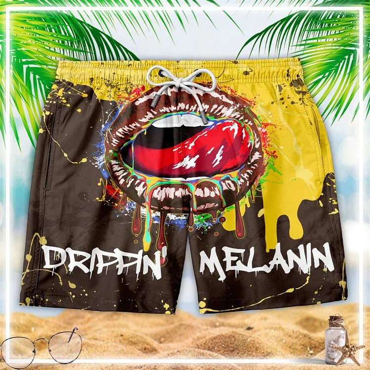 Drippin' Melanin Summer Beach Shorts
