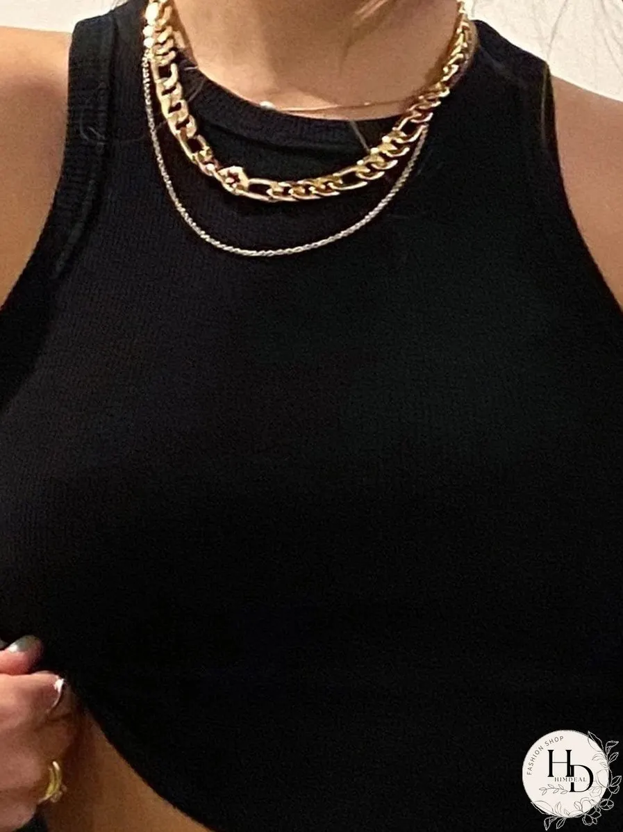 Casual Basic Sleeveless High Neck Rib-Knit Y2k Crop Tank Top