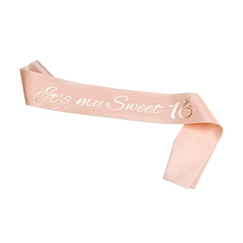 Hot Sale Champagne Birthday Shoulder Strap Crown Set 16 18 21 30 40 50 60 70 80 Headband