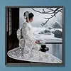 Snow Garden Kimono Lady Special Shaped 5D DIY Partial Drill Diamond Painting Kits for Adults Beginners Home Decor Diamonds Dots Gem Art Kits Diamond Art Kit 11.81 X11.81inch