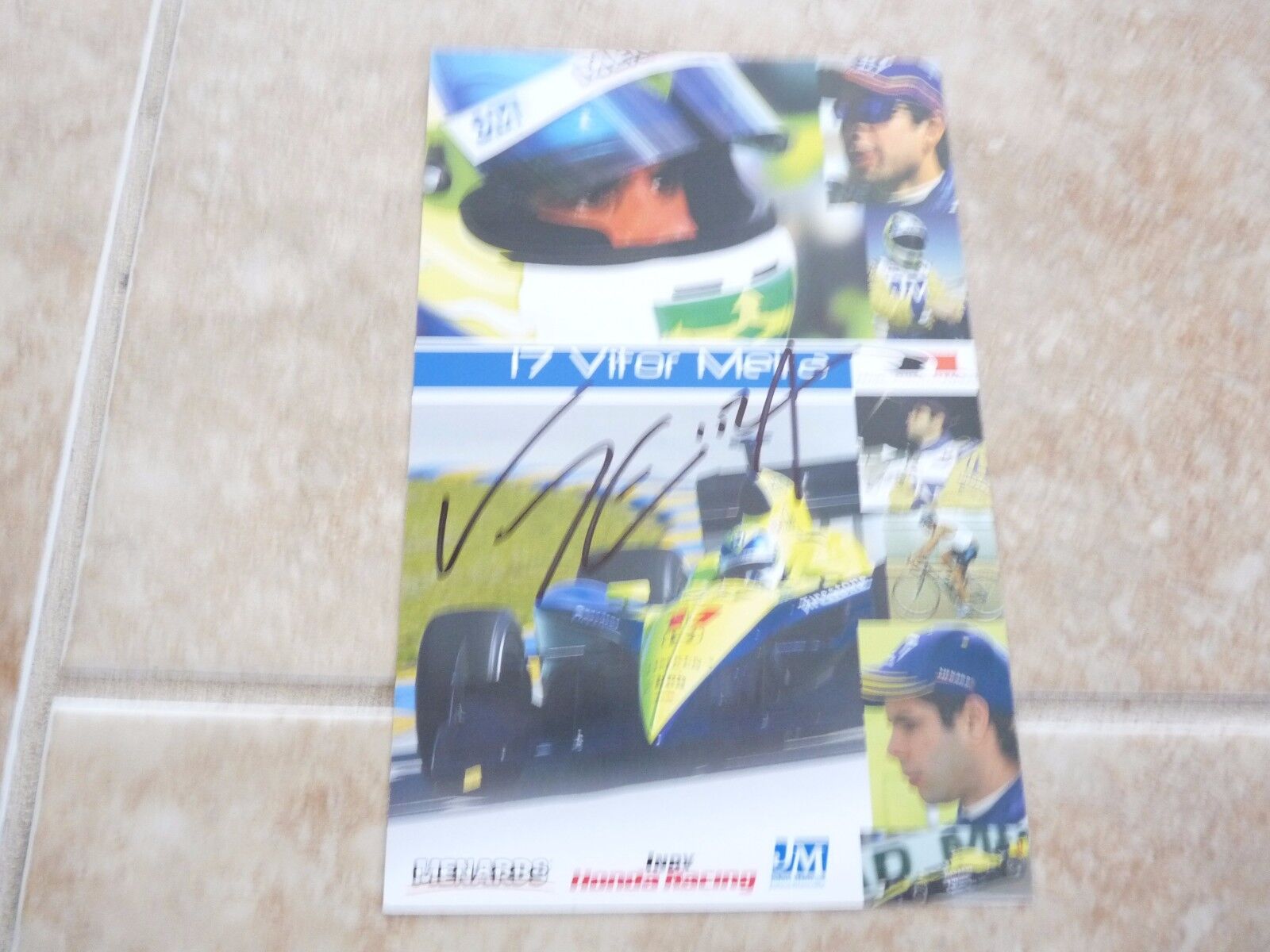 2 Vitor Meira Signed Autographed Indy 500 5.5x8.5