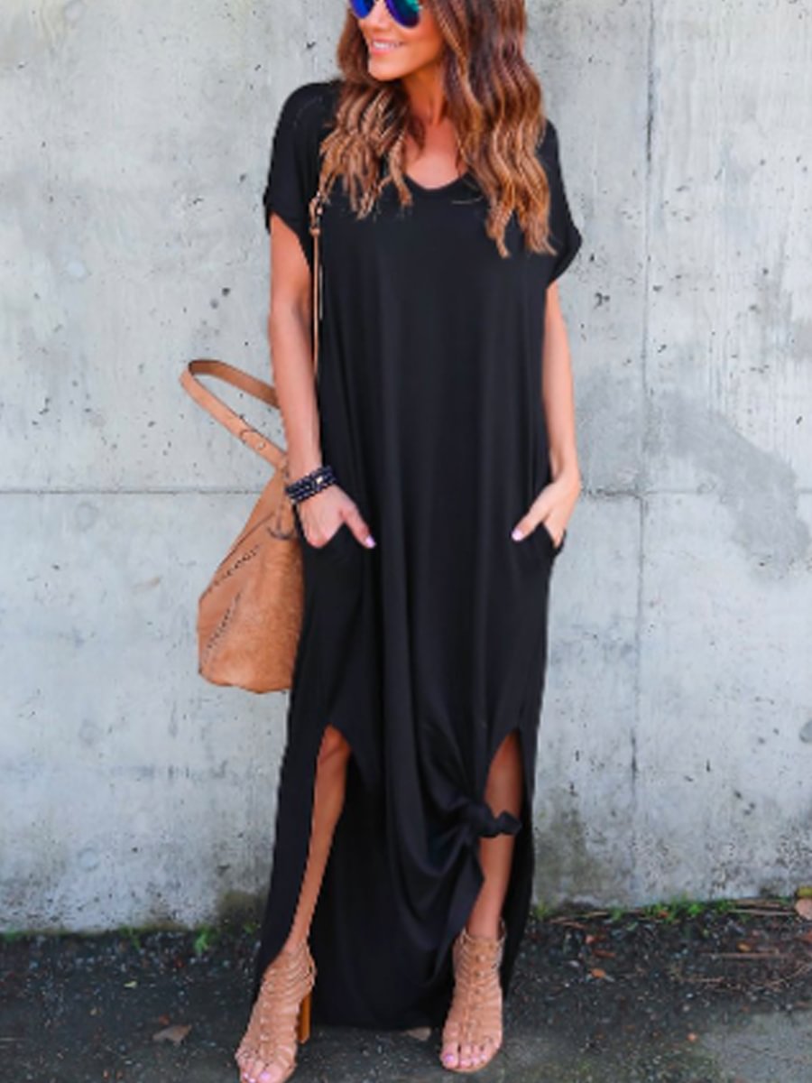 Women Solid Color Maxi Dresses