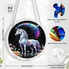 (18.5cm)DIY Acrylic Jigsaw Puzzle Window Hanging with Hanging Chain DIY Stained Glass Decoration Round Window Puzzle Decor for DIY Craft Project (Colorful Horse)