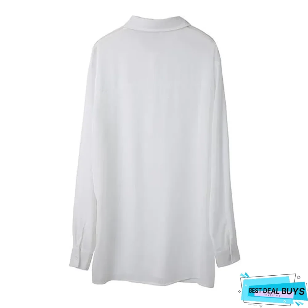 Men Casual V-Neck Solid Color Shirts