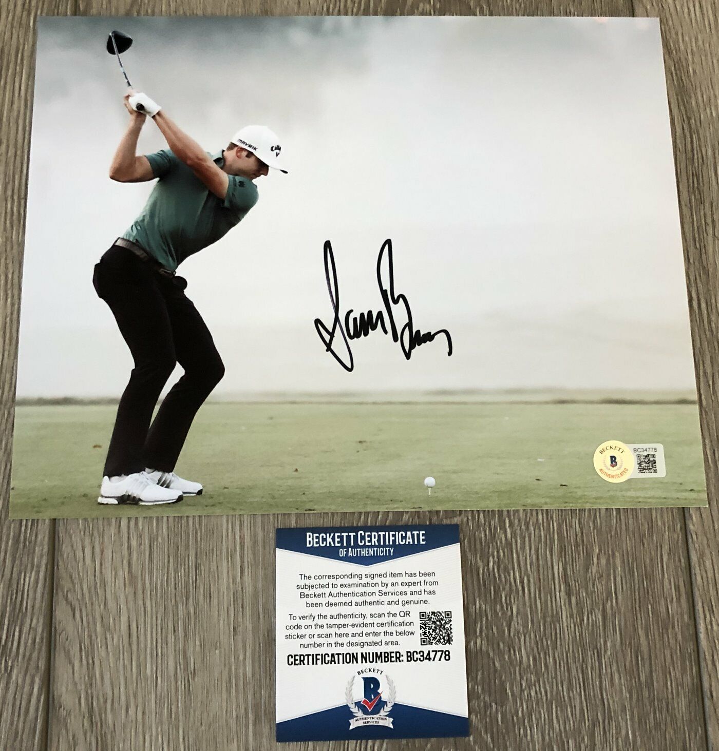 SAM BURNS LSU SIGNED AUTOGRAPH PGA GOLF 8x10 Photo Poster painting A w/ BECKETT BAS COA