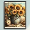 Sunflower Alarm Clock-11CT Stamped Cross Stitch 40*52cm/15.75*20.47in