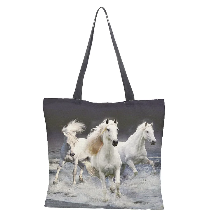 Linen Eco-friendly Tote Bag - Horse