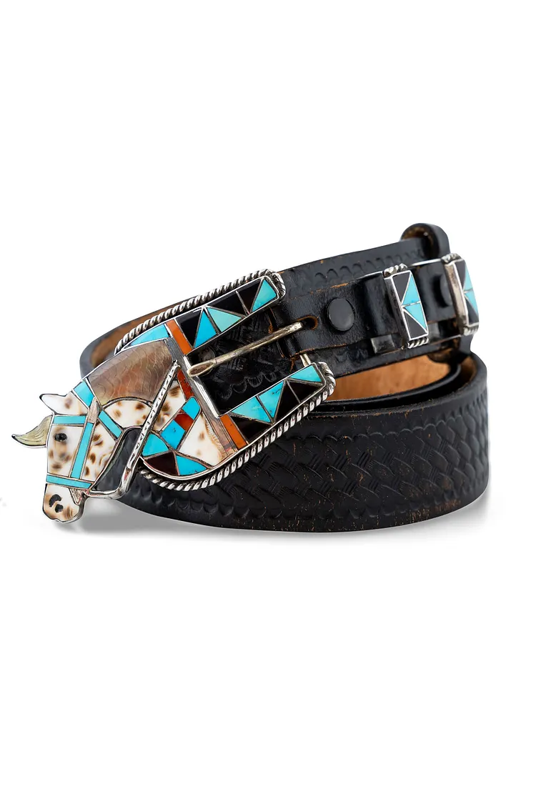 Belt, Ranger, Zuni Inlay, Appaloosa Horse, Hallmark, Vintage, '60s, 948