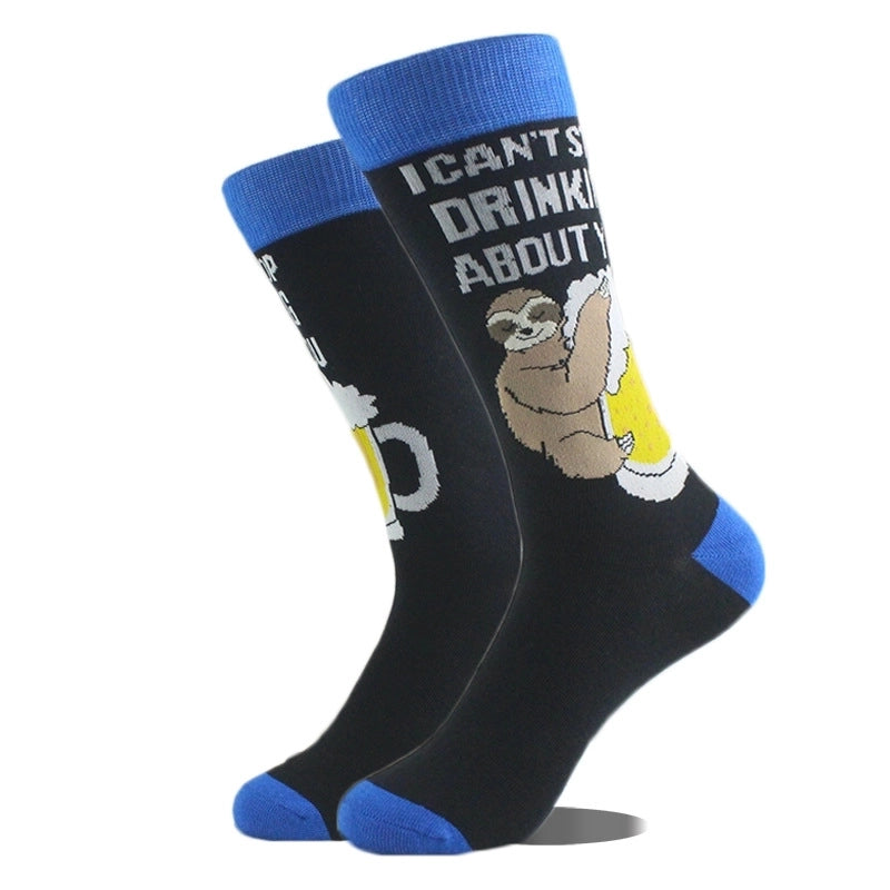 Unisex Cute Printing Animal Color Block Cotton Ankle Socks A Pair