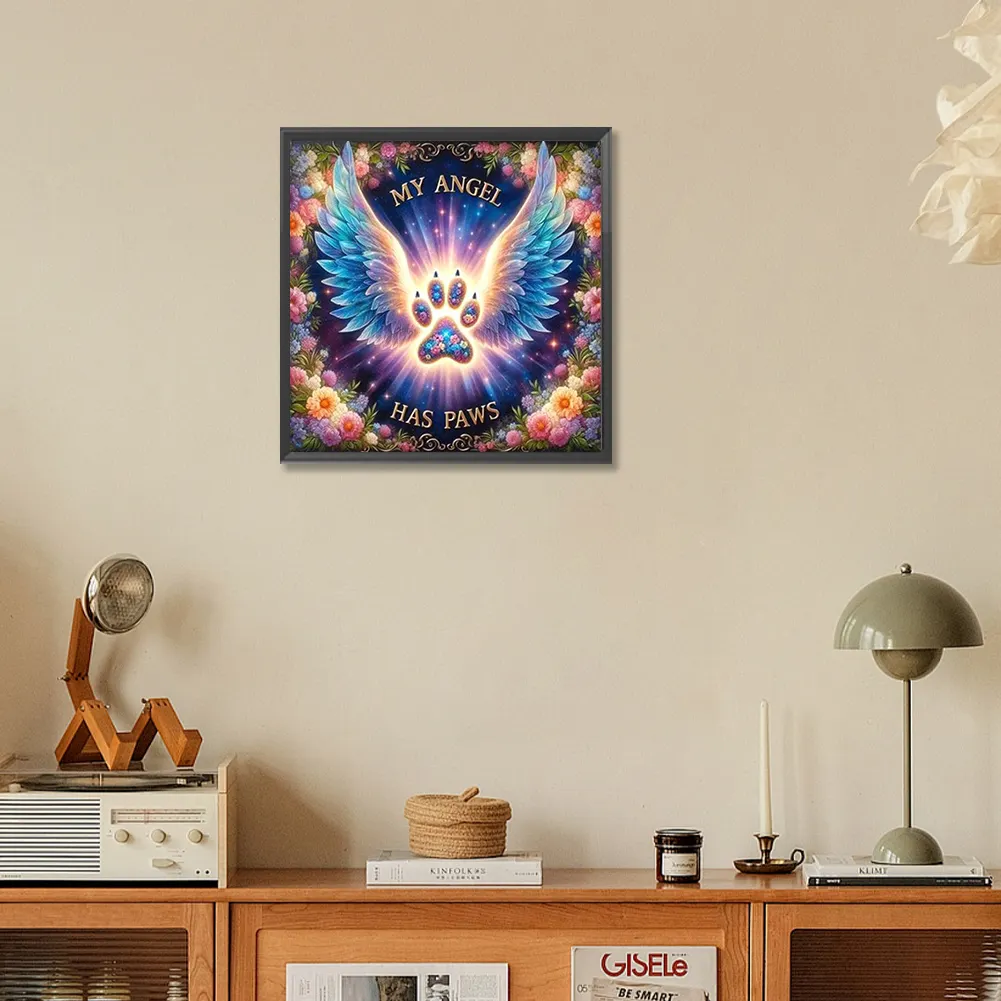 Diamond Painting - Full Round Drill - Paws Angel(Canvas|30*30cm)