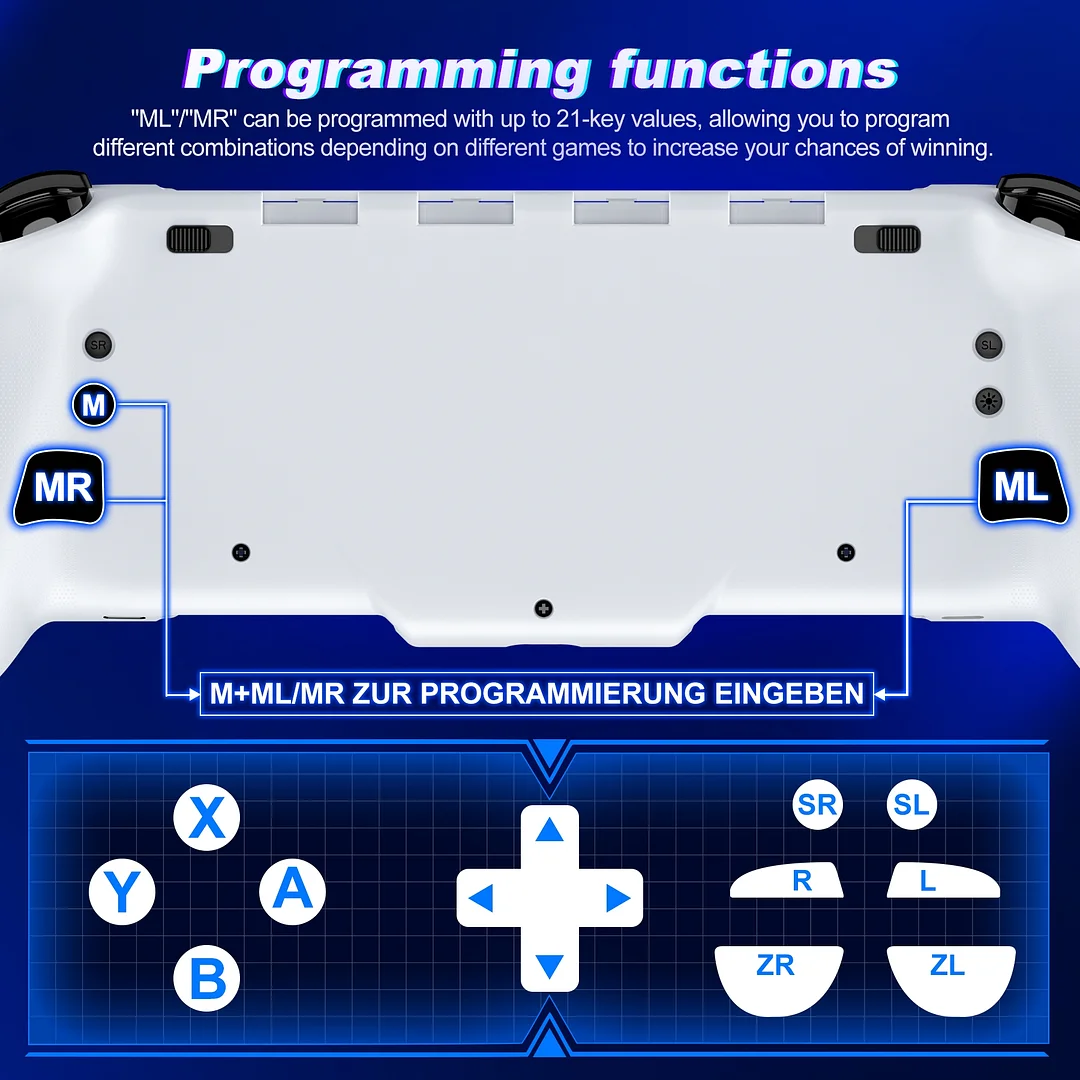Switch Controller for Switch/Switch OLED, QQV One-Piece Joypad Controller Replacement for Switch Pro Controller, Switch Controllers Remote with Adjustable TURBO,RGB