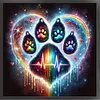 Colorful Heart Paw-11CT Stamped Cross Stitch 40*40cm tapestrymarket