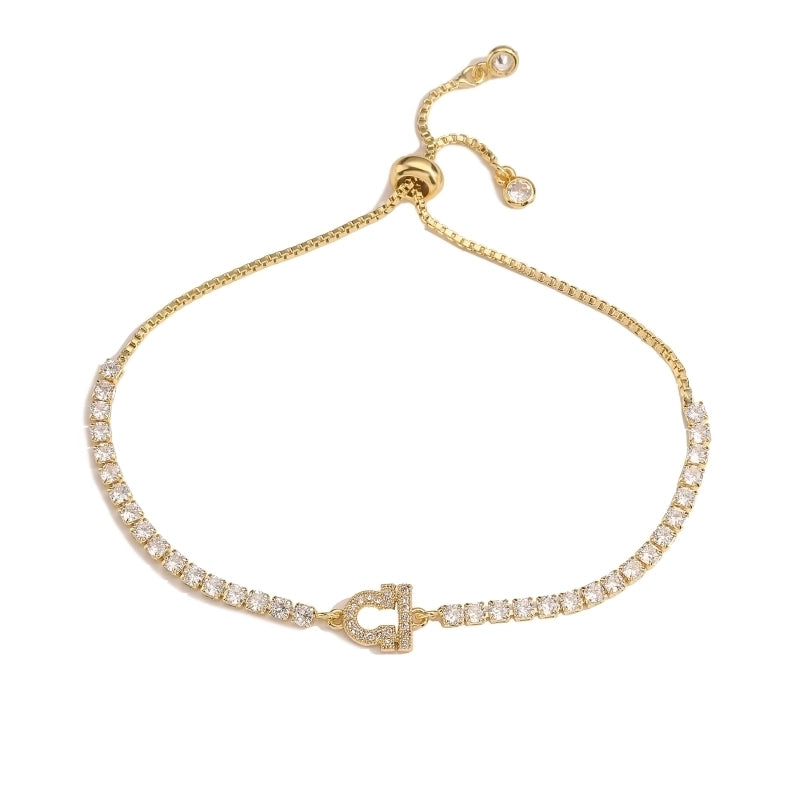 Copper 18K Gold Plated Casual Minimalist Classic Style Plating Inlay Constellation Zircon Drawstring Bracelets