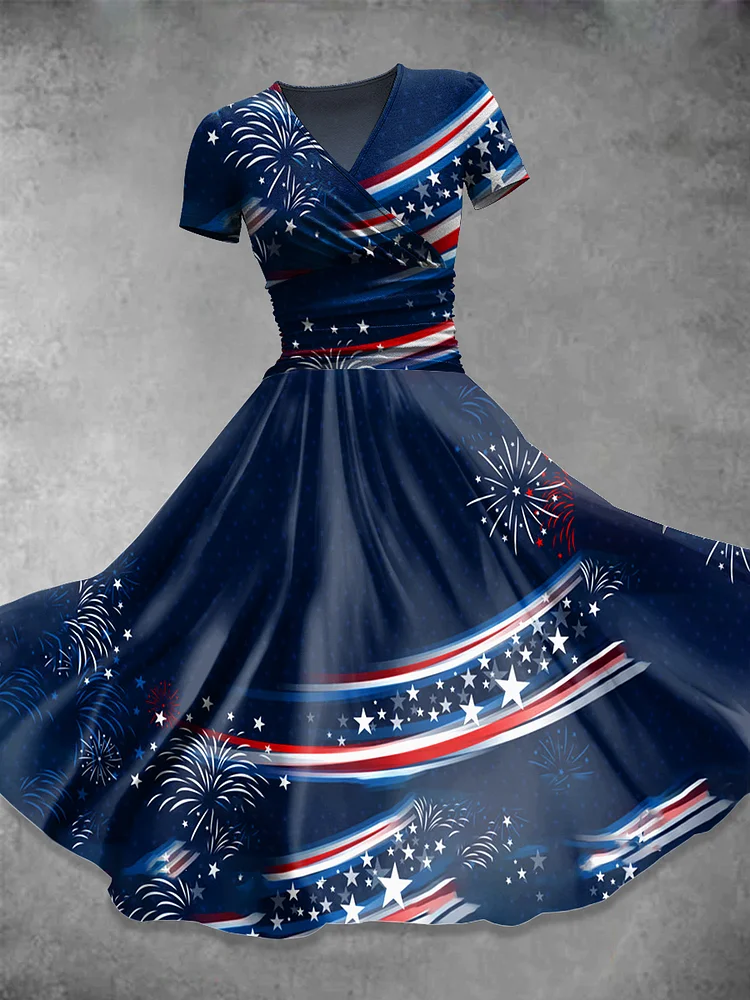 Independence Day  Art  Print Casual Dress
