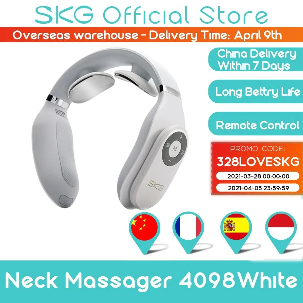 SKG Massager For neck Remote Control Hot Compress TENS Electric Pulse Smart Neck Massager Cervical Pain Relief Long Battery Life