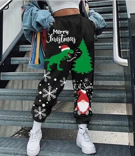 Christmas Harem Pants Casual Sports Drawstring Drawstring Pants
