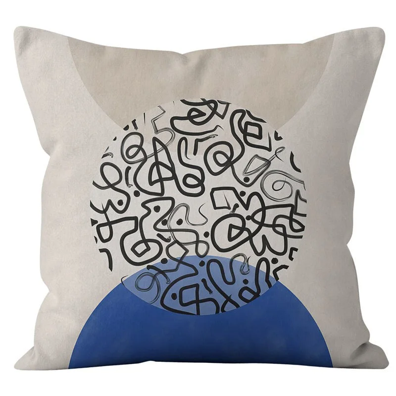 Modern Abstract Geometric Cushion Cover Short Velvet Throw Pillowcase Office Sofa Decorative Pillows Case Minimalist Home Decor