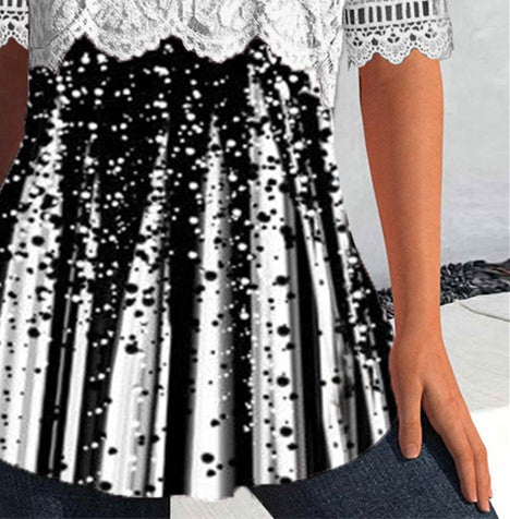 Women Half Sleeve V-neck Solid Color Dress