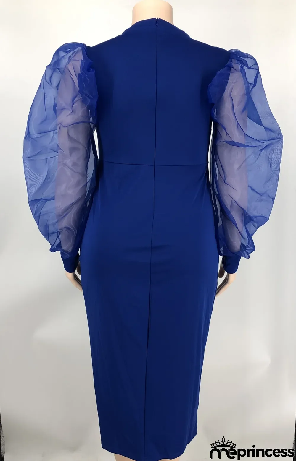 Solid Yarn Sleeves V-Neck Plus Size Long Dress