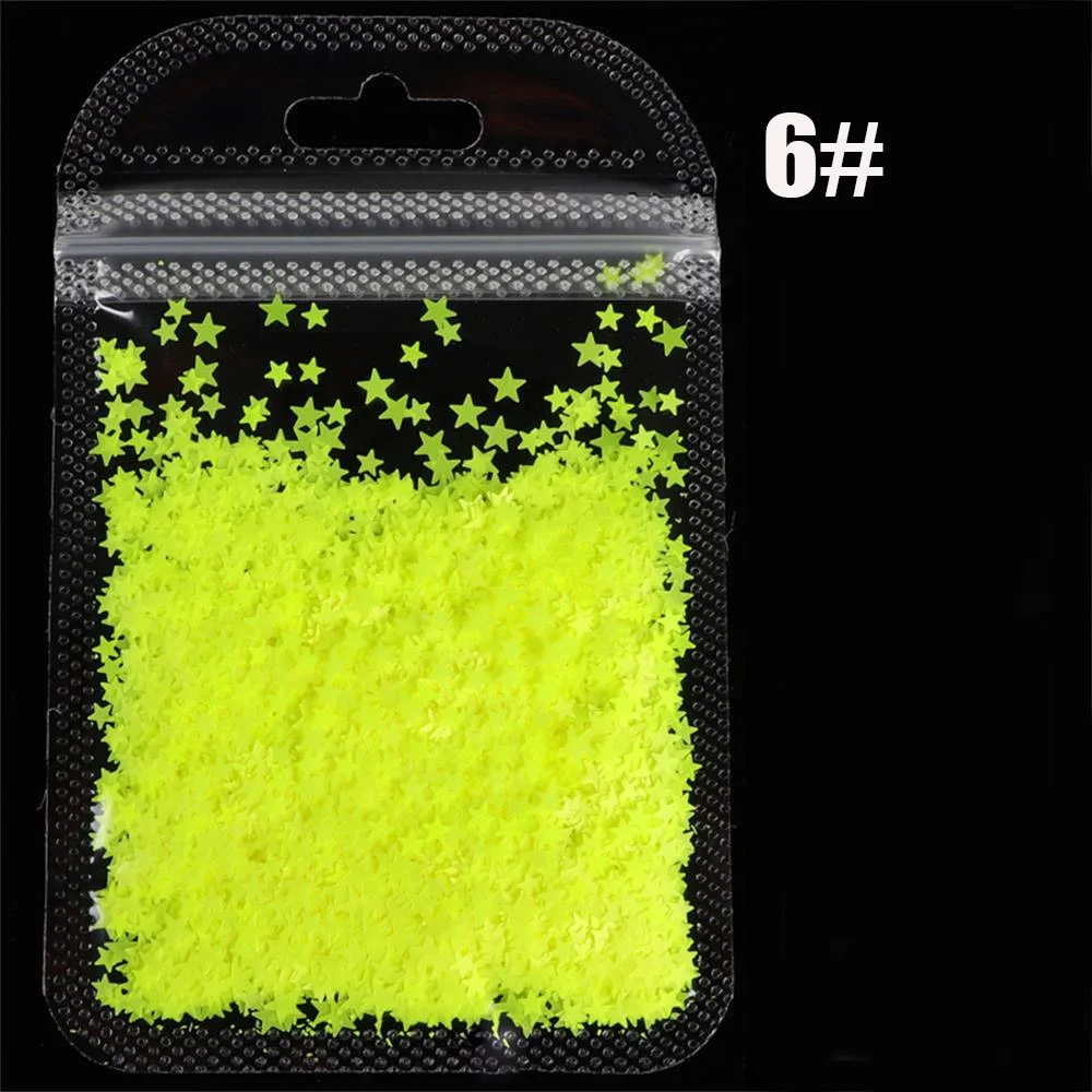 DIY color mixing acrylic gel fashion fluorescence star shape sequins for nails design manicure 3d accesoires nail stickers-Nail Inspo