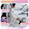 Snow Garden Kimono Lady Special Shaped 5D DIY Partial Drill Diamond Painting Kits for Adults Beginners Home Decor Diamonds Dots Gem Art Kits Diamond Art Kit 11.81 X11.81inch