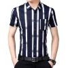 Short Sleeve Striped Lapel Shirt