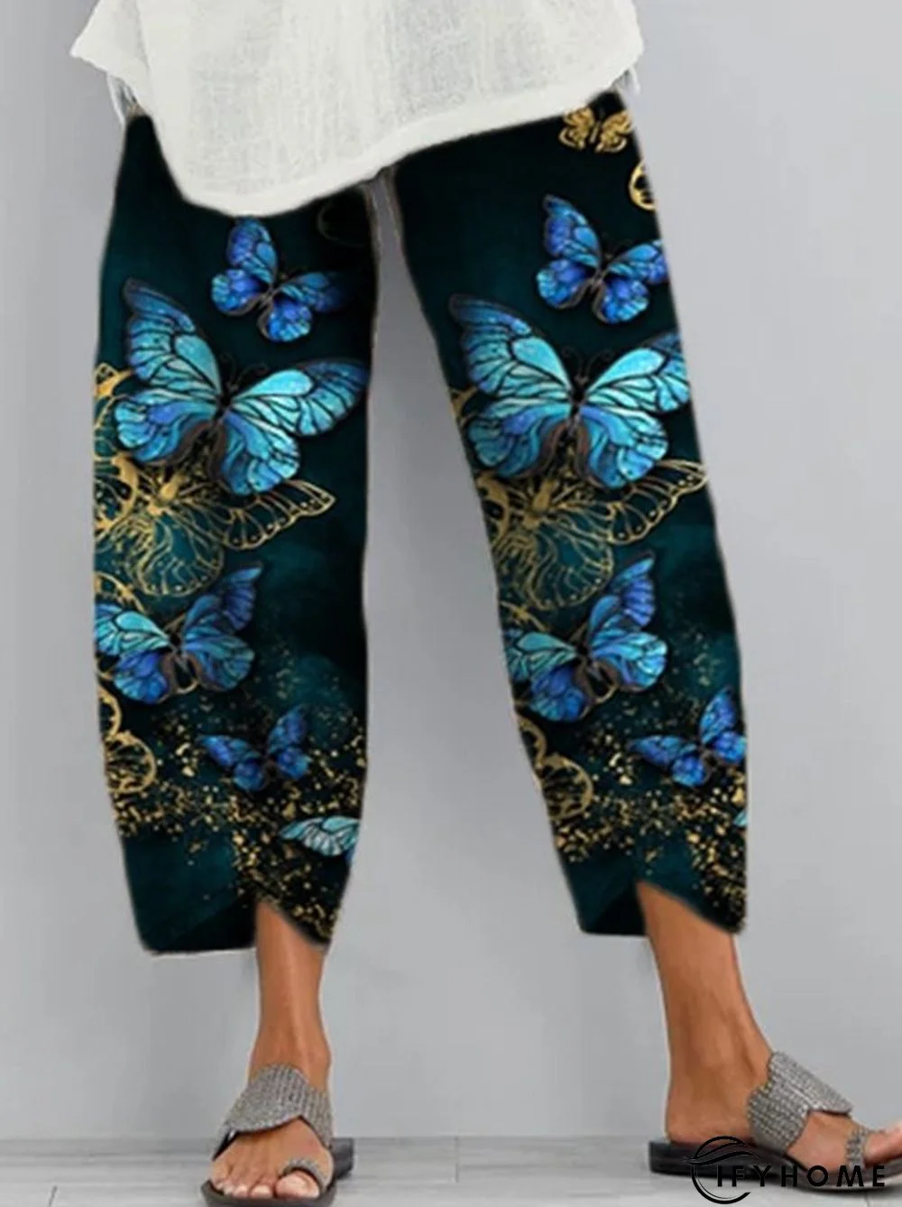 Printed Pockets Casual Pants | IFYHOME