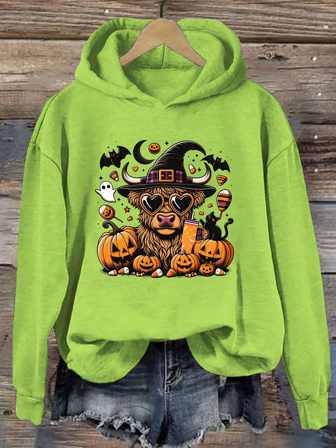 Halloween Highland Cow Hoodie