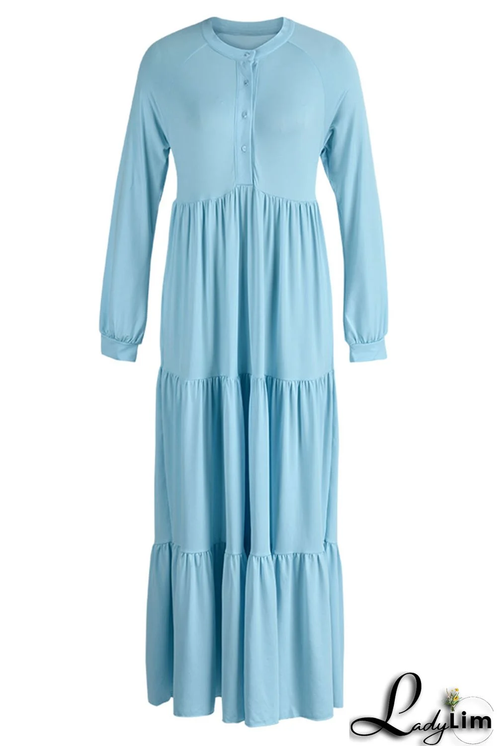 Apricot Casual Solid Patchwork Fold O Neck Straight Dresses