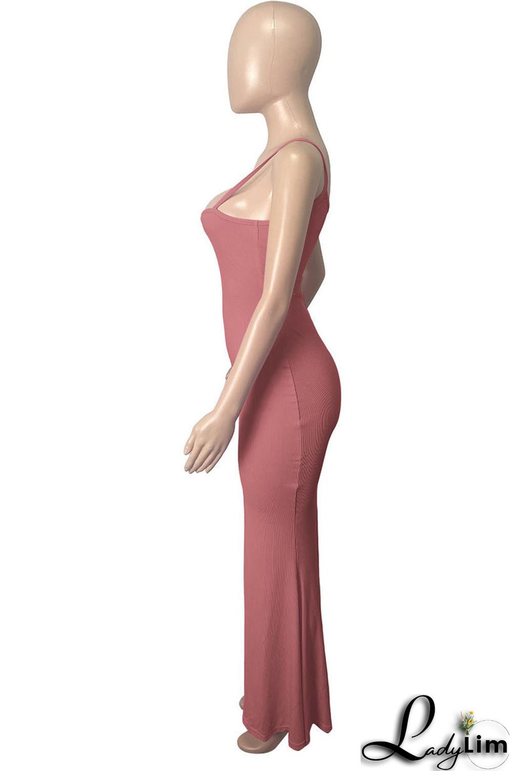 Red Sexy Solid Split Joint Spaghetti Strap Sling Dress Dresses