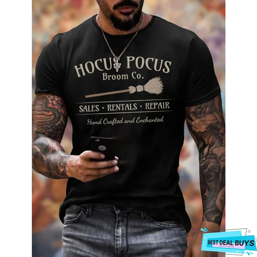 Men's Trim Lettered Men's Fashion Printed T-Shirt