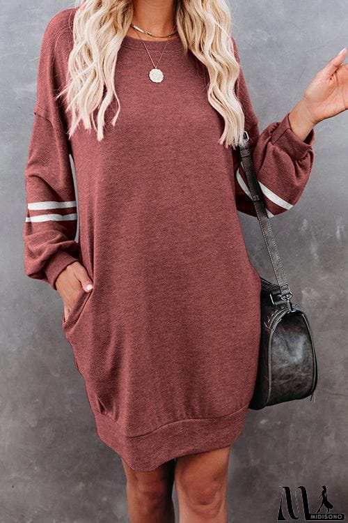 MidiSono - Stripe Comfy Casual Mini Shift Dress