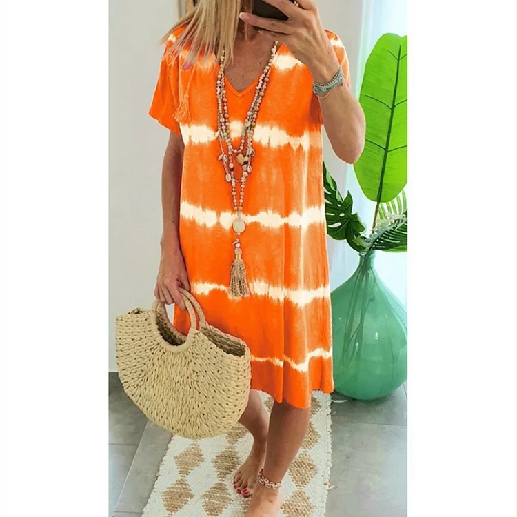 Tie-Dye Casual Dress