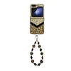 Suitable for Samsung Z Flip folding screen flash stone splicing leopard print zfold soft edge mobile phone case