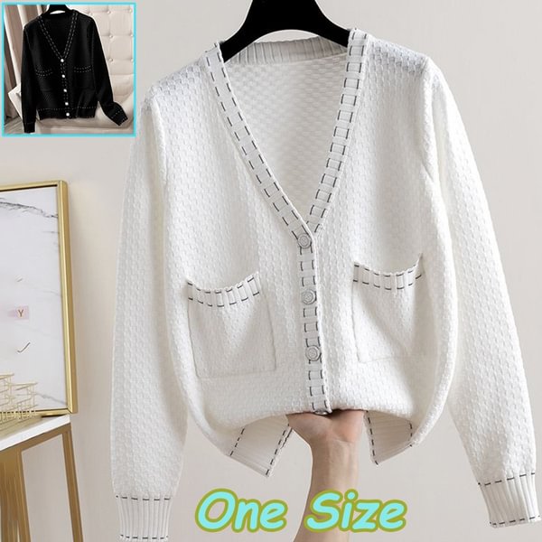 Spring Autumn Women SweaterCardigan Knitted Loose Outwear Coat V Neck Open Cardigans Fashion Casual Female Top - Shop Trendy Women's Clothing | LoverChic
