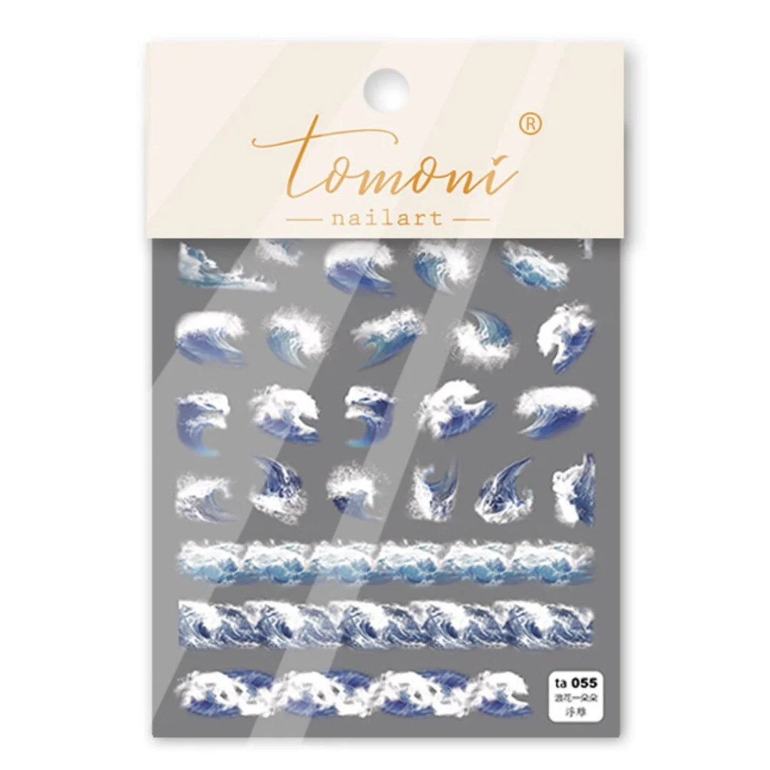 Sea Story Whales Shellfish Seaweed High Quality 3D Engraved Nail Stickers Nail Art Decorations Nail Decals Design