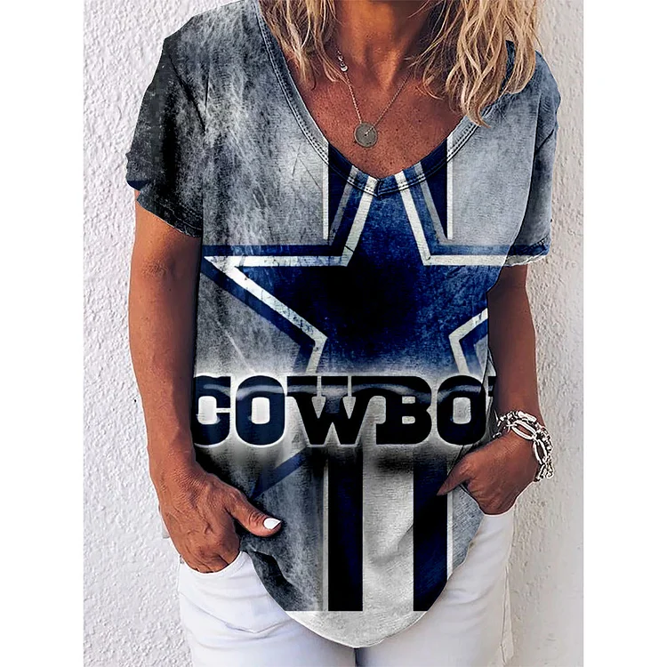 Dallas Cowboys Lightweight Short Sleeve V-Neck T-Shirt