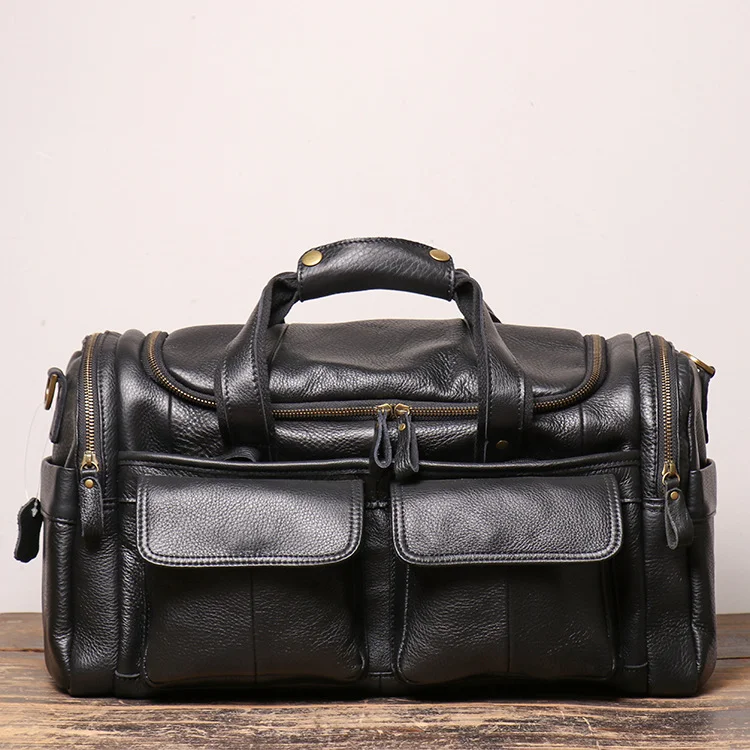 Large 32 inch duffel bags for men holdall leather travel bag overnight gym sports weekend bag