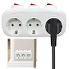 3 Horizontal Socket Power Adapter Power Converter Socket for Living Room Bedroom