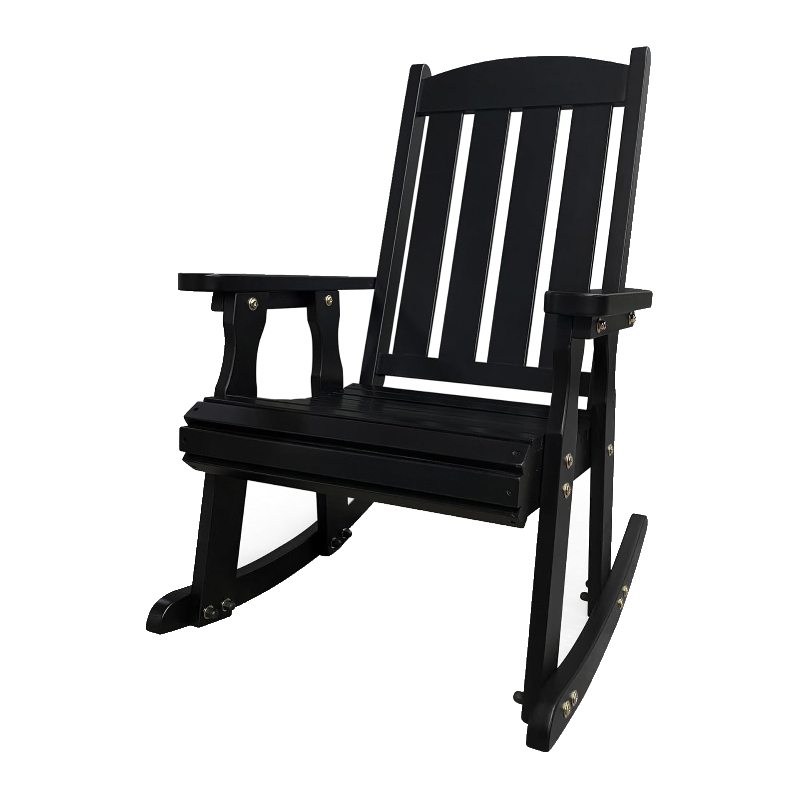 Outdoor Black Wooden Porch Rocking Chair 